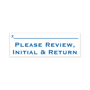 Simple "Please Review, Initial & Return" Self-inking Stamp