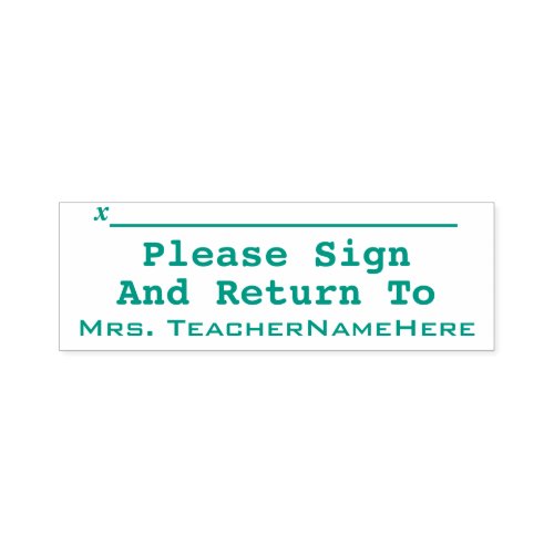 Simple Please Sign And Return To and Name Self_inking Stamp