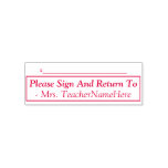 [ Thumbnail: Simple "Please Sign and Return To" + Name Self-Inking Stamp ]