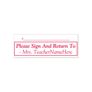 Simple "Please Sign And Return To" + Name Self-inking Stamp
