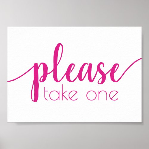 Simple Please Take One  Hot Pink Any Event Poster