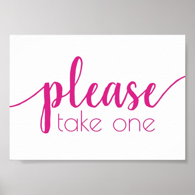 Simple Please Take One | Hot Pink Any Event Poster (Front)