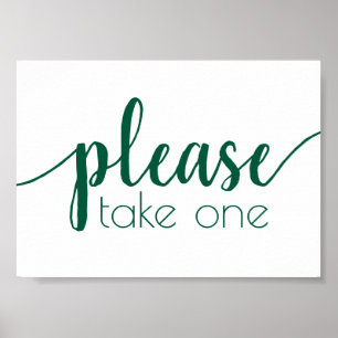 Simple Please Take One Neo-Mint Green Any Event Poster