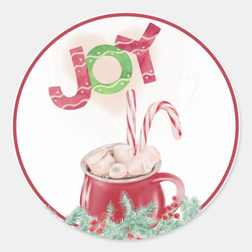 Simple Pleasures Bring Christmas Joy Classic Round Sticker