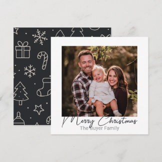 Simple Pleasures One Photo Doodle Christmas Card