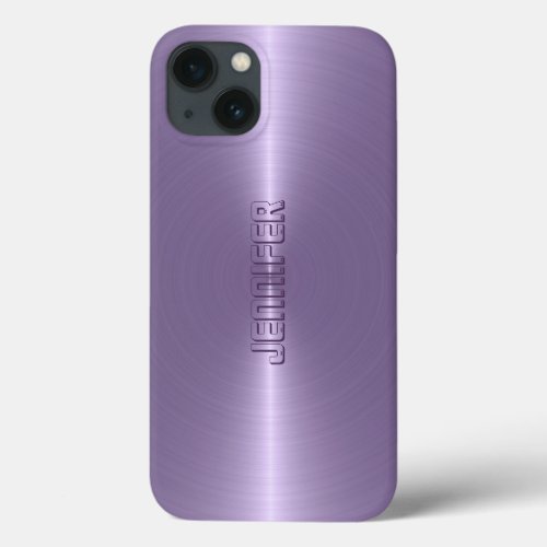 Simple Plum Purple Metallic Background iPhone 13 Case