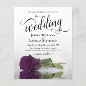 Simple Plum Purple Rose BUDGET Wedding Invitation (Front)