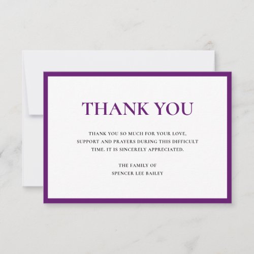 Simple Plum Purple Traditional Sympathy Funeral