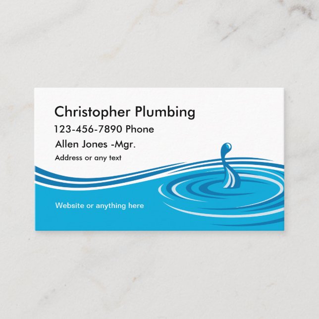 Simple Plumber Business Card (Front)