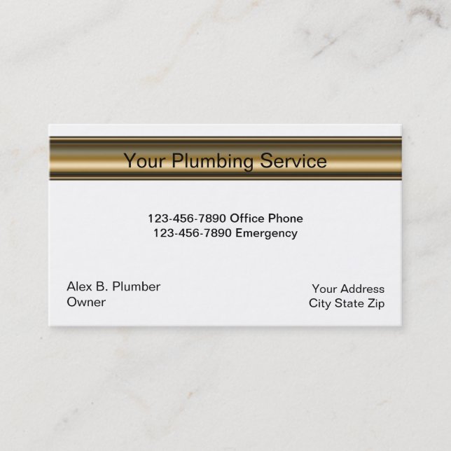 Simple Plumber Business Card (Front)