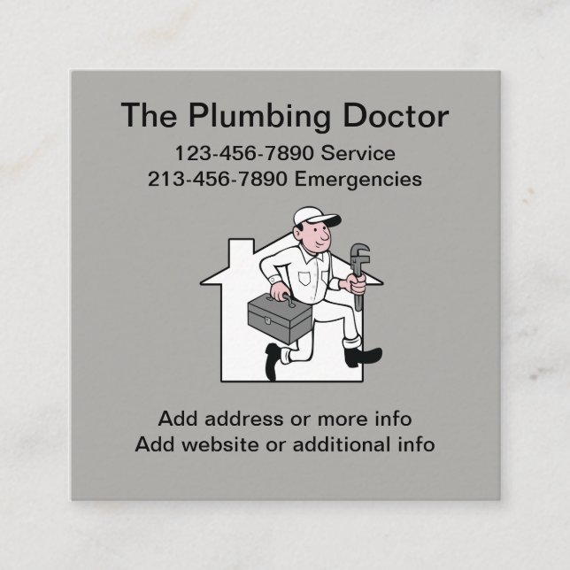 Simple Plumber Business Card (Front)