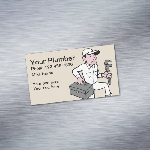 Simple Plumber Business Card Magnets