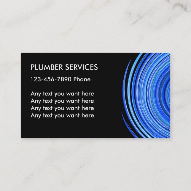 Simple Plumber Business Cards (Front)