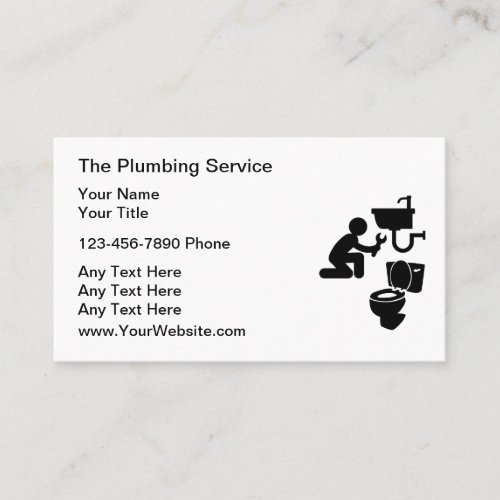 Simple Plumber Business Cards Design Template