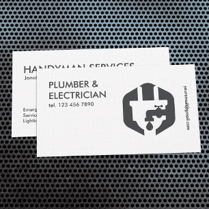 Simple Plumber & Electrician Business Card