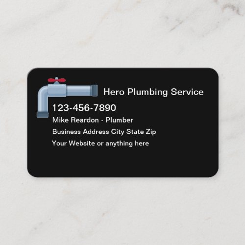 Simple Plumbing Service Plummer Business Card