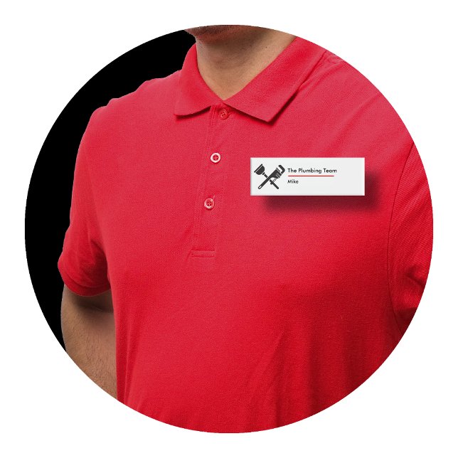 Simple Plumbing Services Staff Name ID Badges (Creator Uploaded)