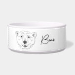 Simple Polar Bear Head Line Art Sketch With Name Bowl<br><div class="desc">Destei's original minimalist line art sketch illustration of a cute polar bear head. There is also a personalizable text area for a name.</div>