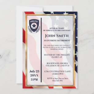 Simple Police Officer Retirement Party Invitation