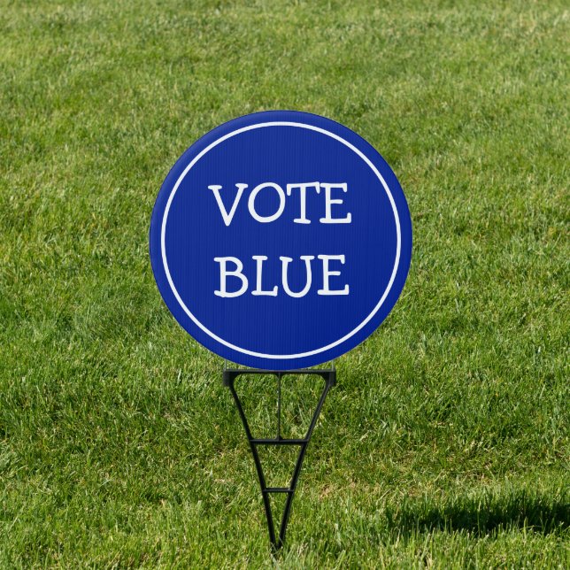 Simple Political Statement Democrat Vote Blue Sign (Insitu)