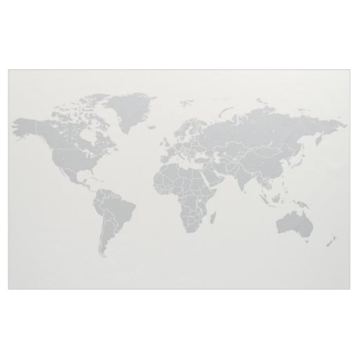 Simple Political World Map Fabric Wall Hanging