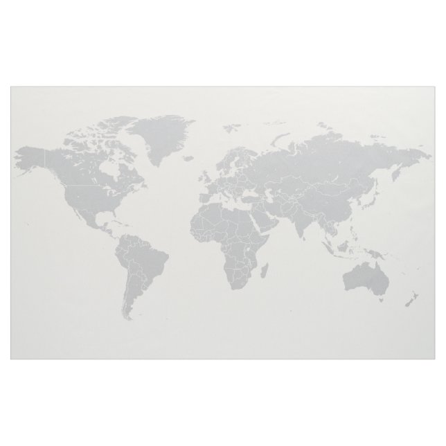Simple Political World Map Fabric Wall Hanging (Yard)