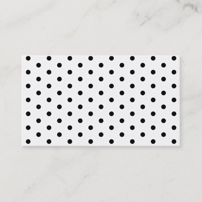 Simple Polka Dot Black and White Pattern Business Card (Front)