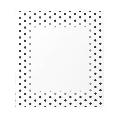 Simple Polka Dot Black and White Pattern Notepad