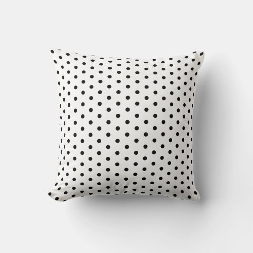 Simple Polka Dot Black and White Pattern Throw Pillow