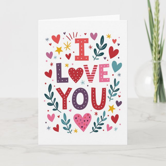 Simple Polka Dot Love Smooth Card (Front)