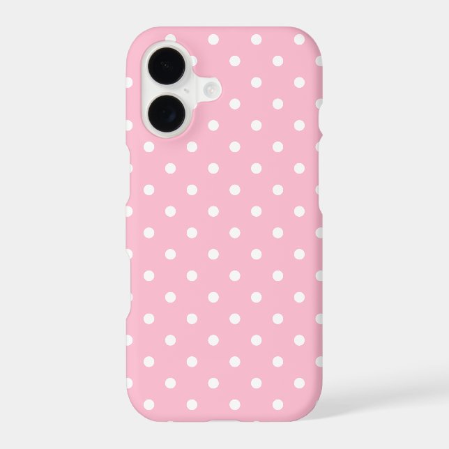 Simple Polka Dots Pink Modern Girly iPhone Case (Back)
