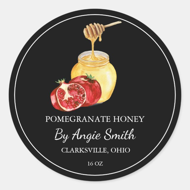 Simple Pomegranate Infused Honey Label (Front)
