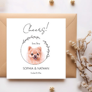 Simple Pomeranian Dog Wedding Cocktail Napkins