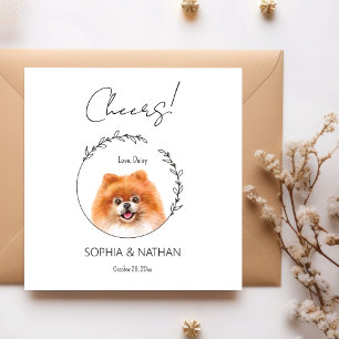 Simple Pomeranian Dog Wedding Cocktail Napkins