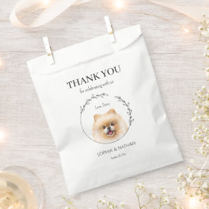 Simple Pomeranian Dog Wedding Thank You Favor Bag