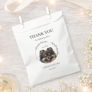 Simple Pomeranian Dog Wedding Thank You Favor Bag
