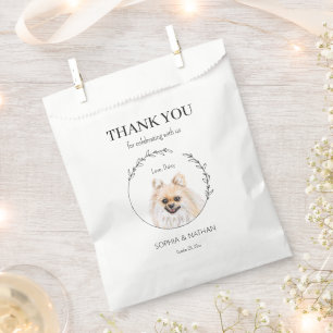 Simple Pomeranian Dog Wedding Thank You Favor Bag