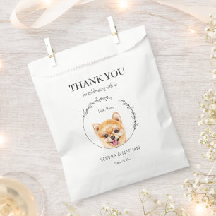 Simple Pomeranian Dog Wedding Thank You Favor Bag