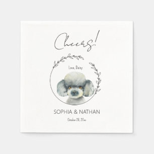 Simple Poodle Dog Wedding Cocktail  Napkins