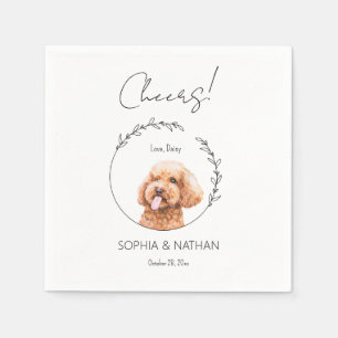 Simple Poodle Dog Wedding Cocktail Napkins