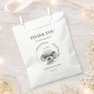 Simple Poodle Dog Wedding Thank You Favor Bag