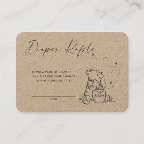 Simple Pooh Diaper Raffle Insert Card