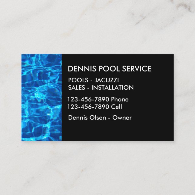 Simple Pool Service Business Card (Front)