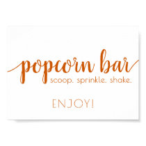 Simple Popcorn Bar | Fall Orange Any Event Sign