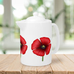 Simple Poppy Flower Red and White Floral Teapot<br><div class="desc">A pretty poppy design on this teapot. Makes a lovely housewarming gift for a treat for yourself</div>