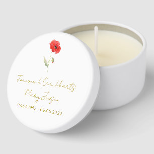 Simple Poppy Funeral Mini Candle Favors