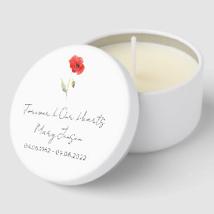 Simple Poppy Funeral Mini Candle Favors