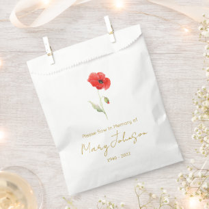 Simple Poppy Seed packet Funeral Favor Bag