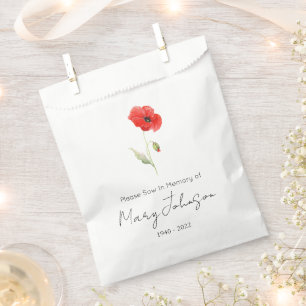 Simple Poppy Seed packet Funeral Favor Bag