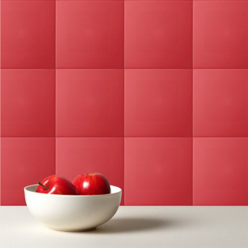 Simple Poppy solid red Ceramic Tile